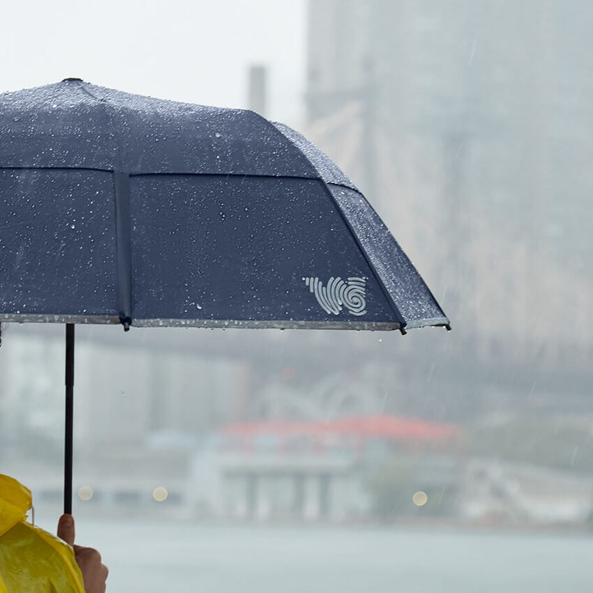 Collapsible Umbrella, Navy, hi-res