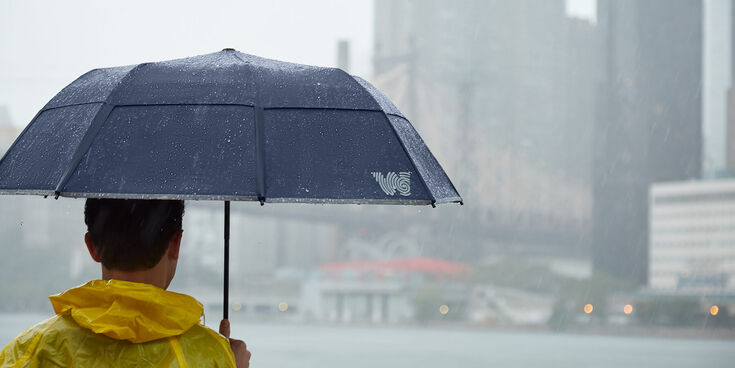 Collapsible Umbrella, Navy, hi-res