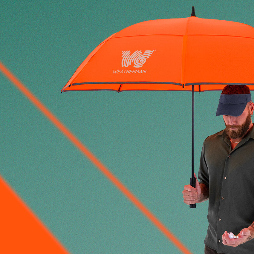 68 Golf Umbrella, Neon Orange, hi-res