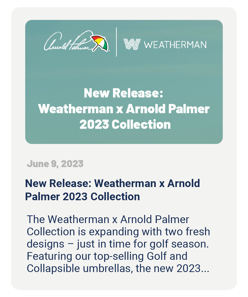 Weatherman Arnold Palmer 2023