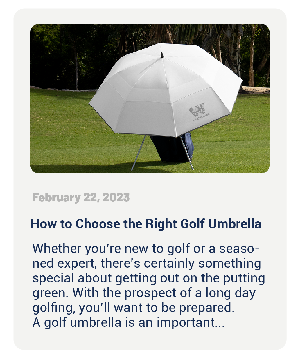 How to choose the right golf umbrella